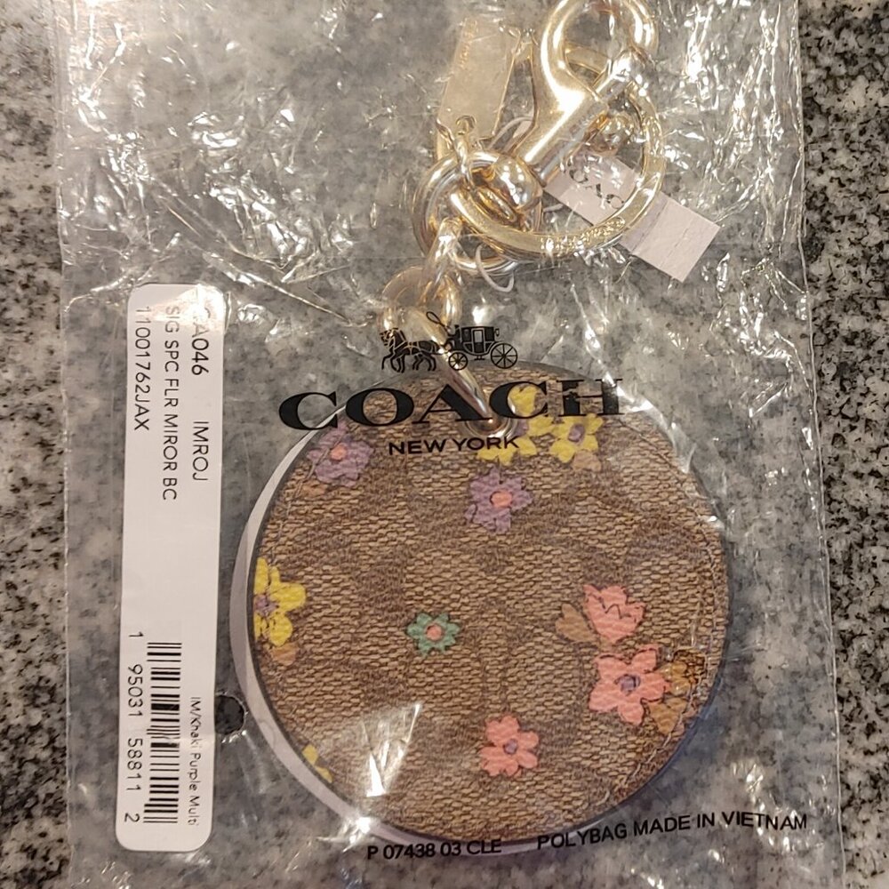Coach Signature Key Chain - Mirror - Bag Charm, Fob (multicolor)